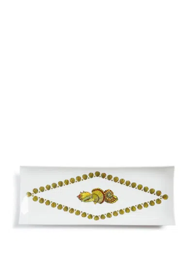 Fornasetti Giro Di Conchiglie Tray (15.5cm X 39cm) In White