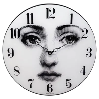 Pre-owned Fornasetti Glass Wall Clock, Italian Design, 1990s In Gray