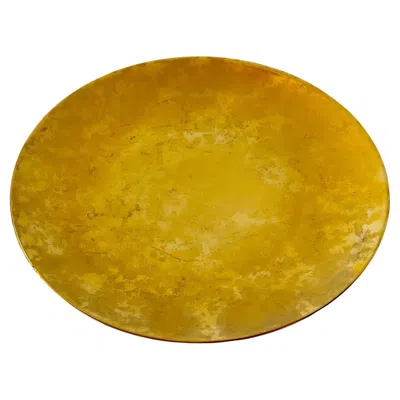 Pre-owned Fornasetti Grande Antico Gold Cocktail Plate By
