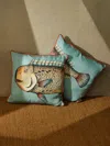 Fornasetti Grande Pesce Silk Cushions - 17.5in/45cm (set Of 2) In Multi