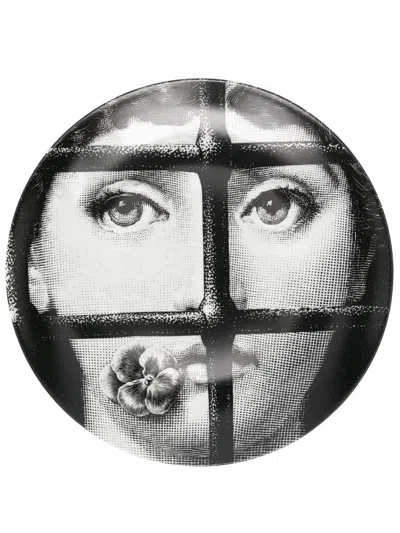 Fornasetti Graphic-print Plate In White