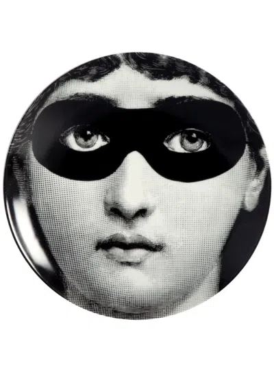 Fornasetti Graphic-print Porcelain Wall Plate In Black