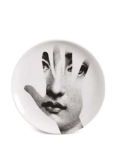Fornasetti Hand-face Porcelain Decorative Plate (10cm) In White