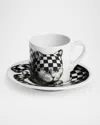 Fornasetti High Fidelity Checkered Coffee Mug In Multi