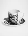 Fornasetti High Fidelity Leopard Print Coffee Mug In Multi
