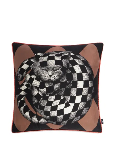 Fornasetti High Fidelity Square Cushion (45cm X 45cm) In Black