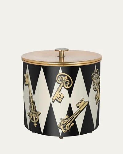 Fornasetti Ice Bucket Chiavi Gold & Rombi In Multi