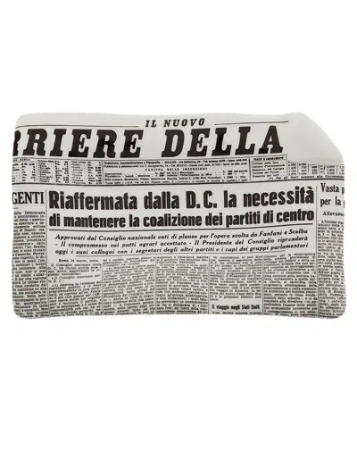Fornasetti 'ii Corriere Della Sera' Dish In Grey