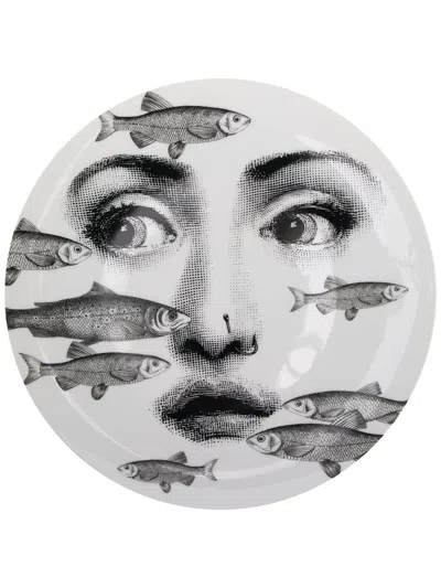 Fornasetti Illustrated Plate In Purple