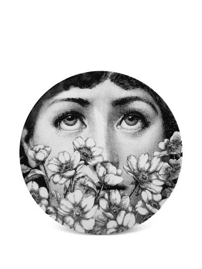 Fornasetti Illustrated Wall Plate In Black