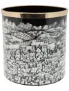 Fornasetti Jerusalem Wastepaper Basket In Black
