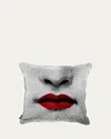 Fornasetti Kiss Cushion, 20" Square In Blackwhite