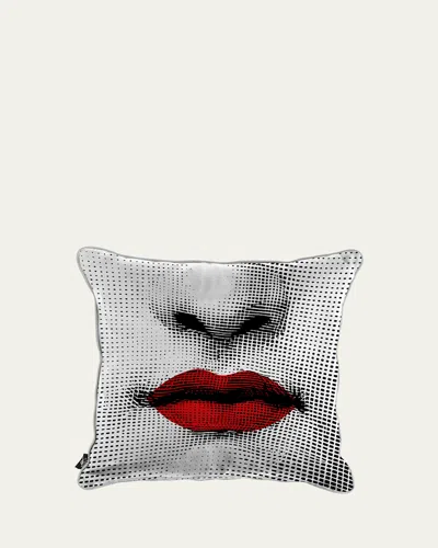 Fornasetti Kiss Cushion, 20" Square In Blackwhite