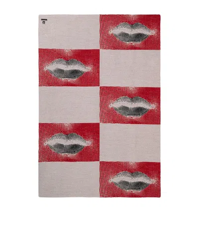 Fornasetti Kiss Throw In Red