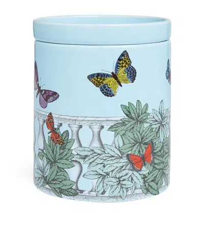 Fornasetti Giardino Segreto Farfalle Balaustra Large Scented Candle, 36 Oz. In Blue