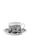 Fornasetti Leopard-print Tea Cup (set Of Two) In White