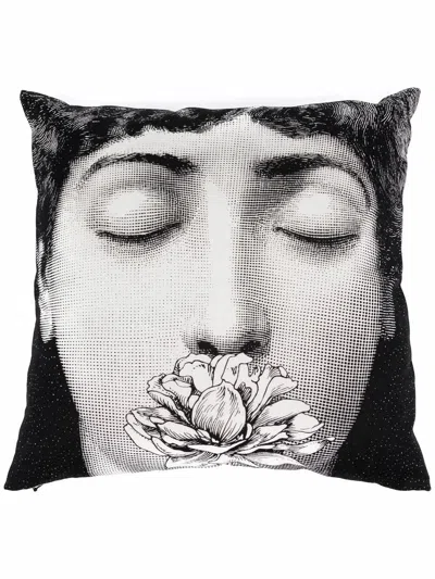 Fornasetti Lina Cavalieri-print Cushion In Metallic