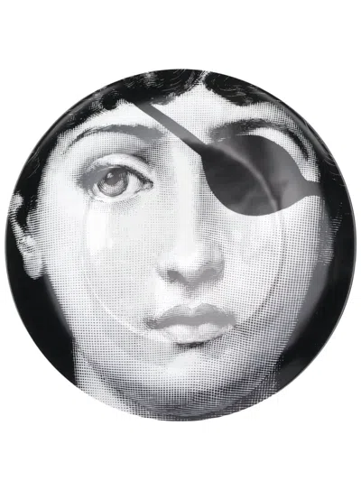 Fornasetti Lina Cavalieri-print Wall Plate In Black
