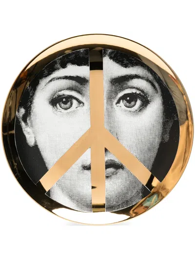 Fornasetti Lina Cavalieri-print Wall Plate In Gold