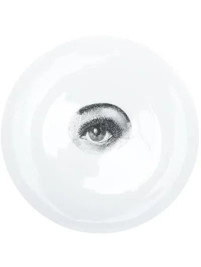 Fornasetti Lina Cavalieri-print Wall Plate In White