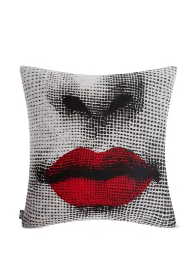 Fornasetti Lip-print Cushion In Multi