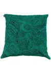 Fornasetti Malachite-print Outdoor Cushion (60cm) In Black