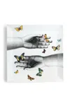 Fornasetti Mani E Farfalle Square Tray (40cm X 40cm) In White