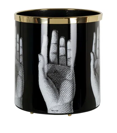 Fornasetti Mani Paper Basket In Black