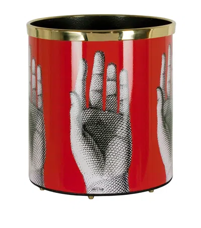 Fornasetti Mani Paper Basket In Red