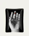 Fornasetti Mano Rectangular Ashtray In Blackwhite