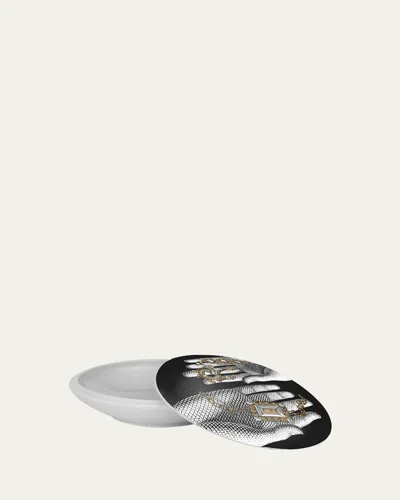 Fornasetti Mano Round Box In Blackwhite