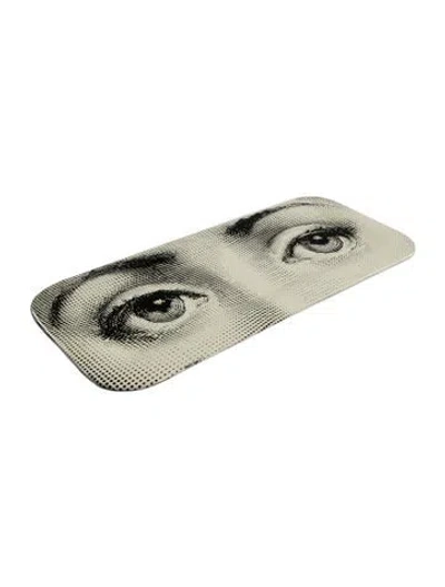Pre-owned Fornasetti Metal Occhi Tray In White