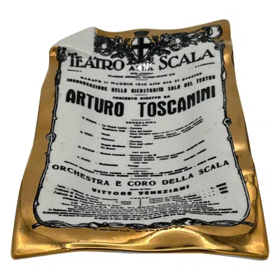 Pre-owned Fornasetti Mid Century Catchall Arturo Toscanini In Porcelain By Piero  In Brown