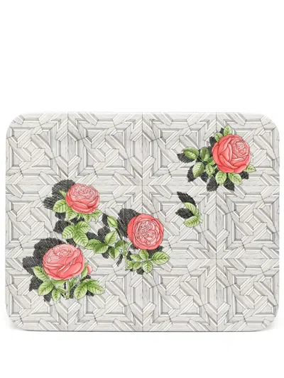 Fornasetti Musciarabia Tray (50cm X 60cm) In White
