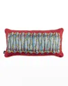Fornasetti Silk Cushion Sardine Red In Red