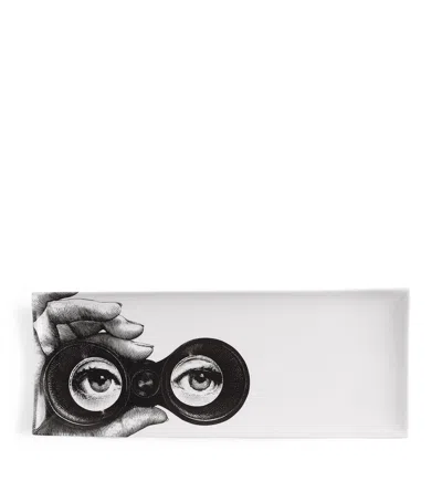 Fornasetti Occhi Rectangular Tray In White