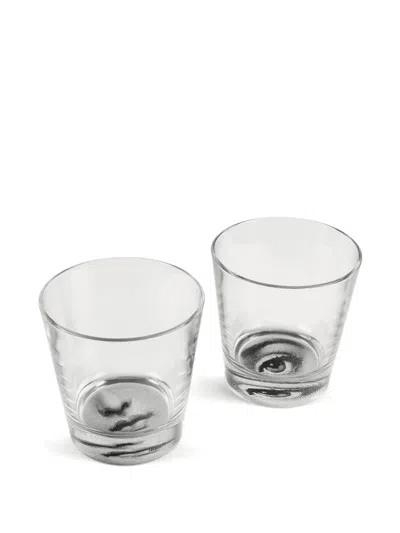 Fornasetti Occhio E Bocca Glasses Set In Neutrals