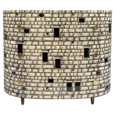 Pre-owned Fornasetti Original  Curved Chest Of Drawers In Brown