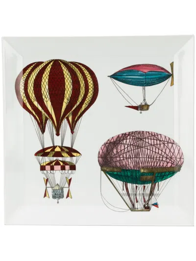 Fornasetti Palloni Squared Tray In White