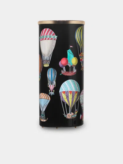 Fornasetti Palloni Wood And Brass Umbrella Stand In Black