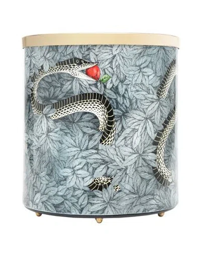 Fornasetti Peccato Originale Container Or Basket Grey Size - Iron, Plastic, Brass