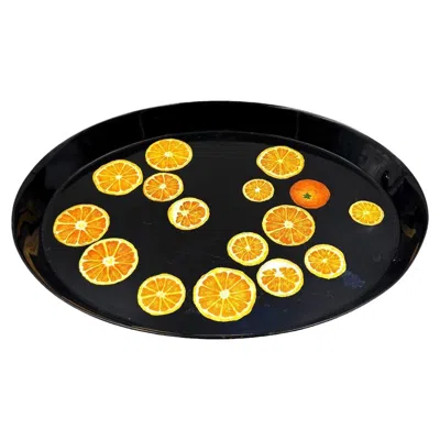 Pre-owned Fornasetti Piero , Oranges Tray, Atelier , Ca. 1955 In Black