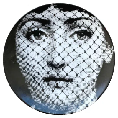 Pre-owned Fornasetti Piero  Tema E Variazioni Porcelain Plate #78 In Blue