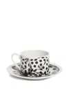 Fornasetti High Fidelity Cat Tea Cup In Black