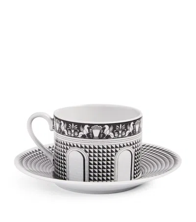 Fornasetti Porcelain Facciata Quattrocentesca Teacup And Saucer