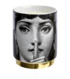 Fornasetti Porcelain Silenzio Immaginazione Scented Candle In Black