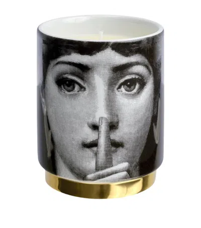 Fornasetti Porcelain Silenzio Immaginazione Scented Candle In Black