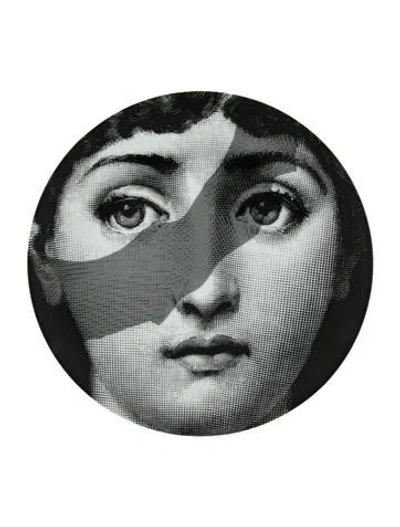 Pre-owned Fornasetti Porcelain Tema E Variazioni N.134 Wall Plate In Black