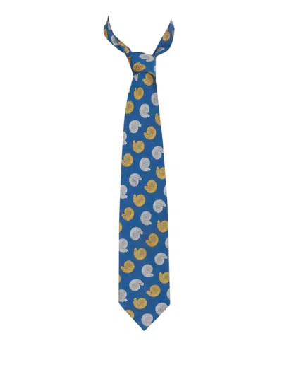 Pre-owned Fornasetti  Silk Tie In Blue