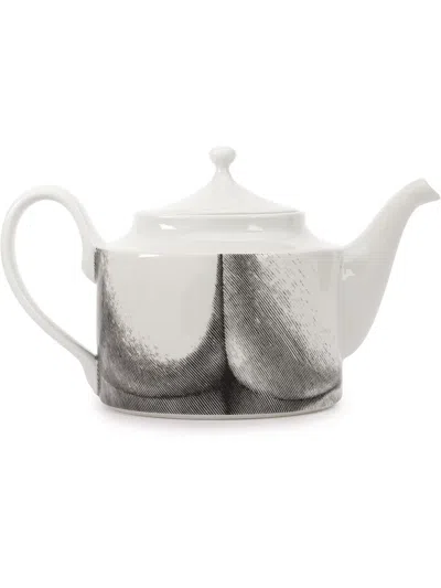 Fornasetti Printed Teapot In Weiss